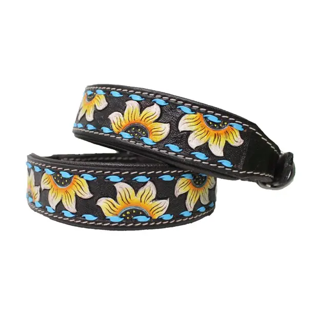 Sunflower Painted Design Western Belt With Buck Stitching & Best ...