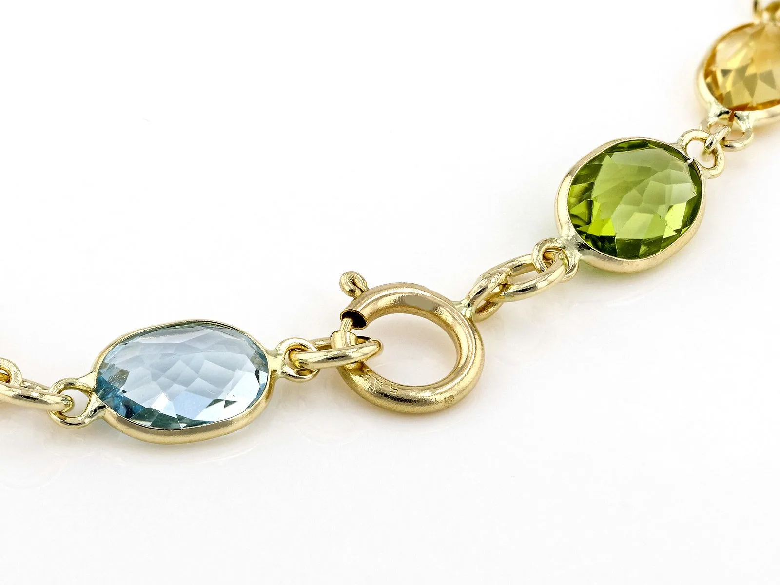 Multi-gemstone 14k Yellow Gold Bracelet | Exquisite Gemstone Accents ...