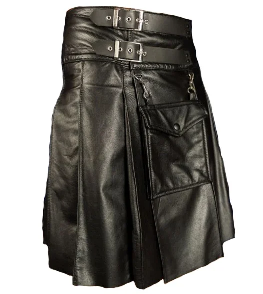 Fetish Leather Kilt Is Made Of Cow Black Leather Kilts At Wholesale ...