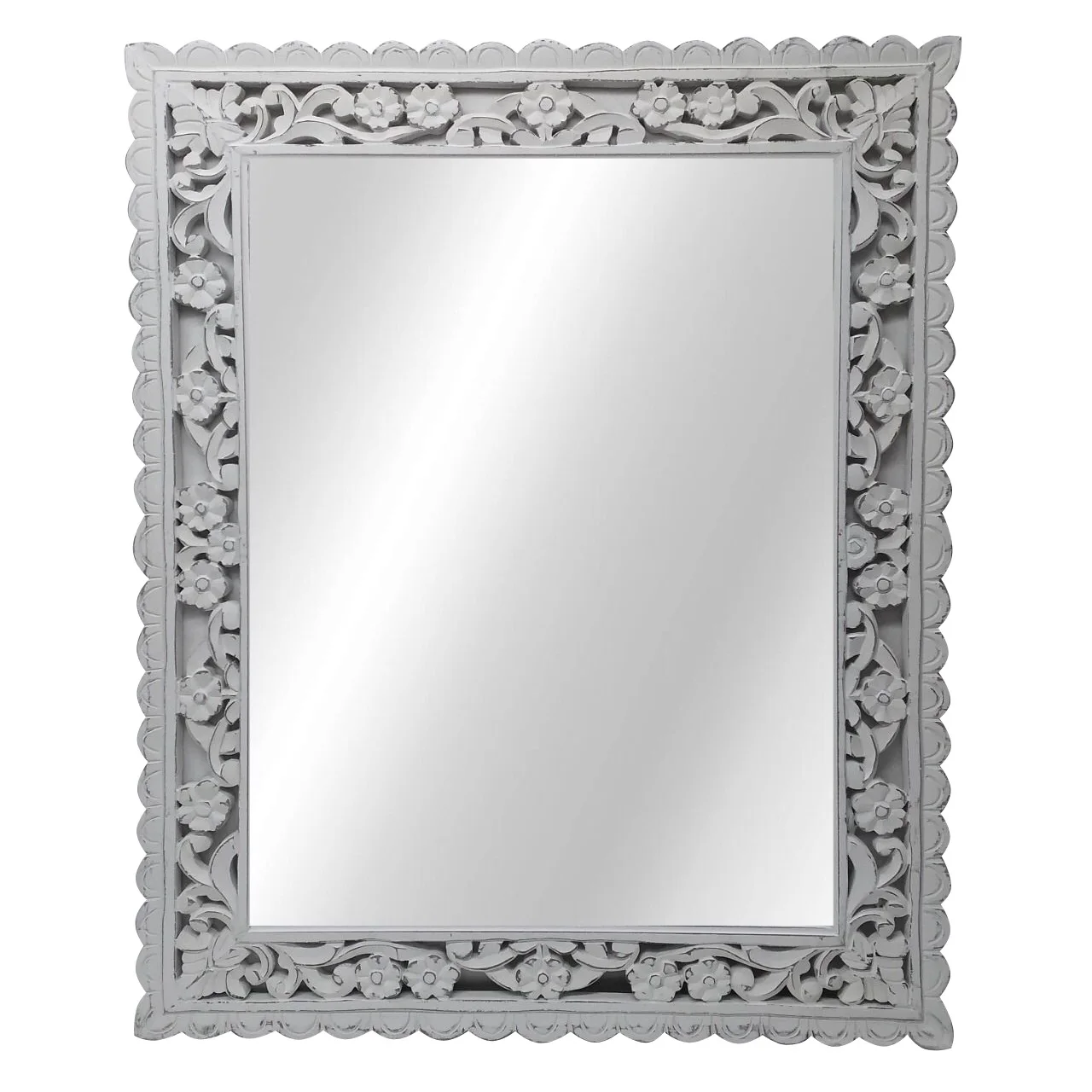 Wooden Handcrafted Carved Wall Mirror For Living Room Bedroom Bathroom