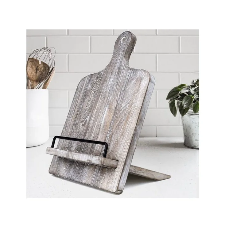 Brown Wood Recipe Cookbook Holder Stand, Cookbook Holder For Countertop Display