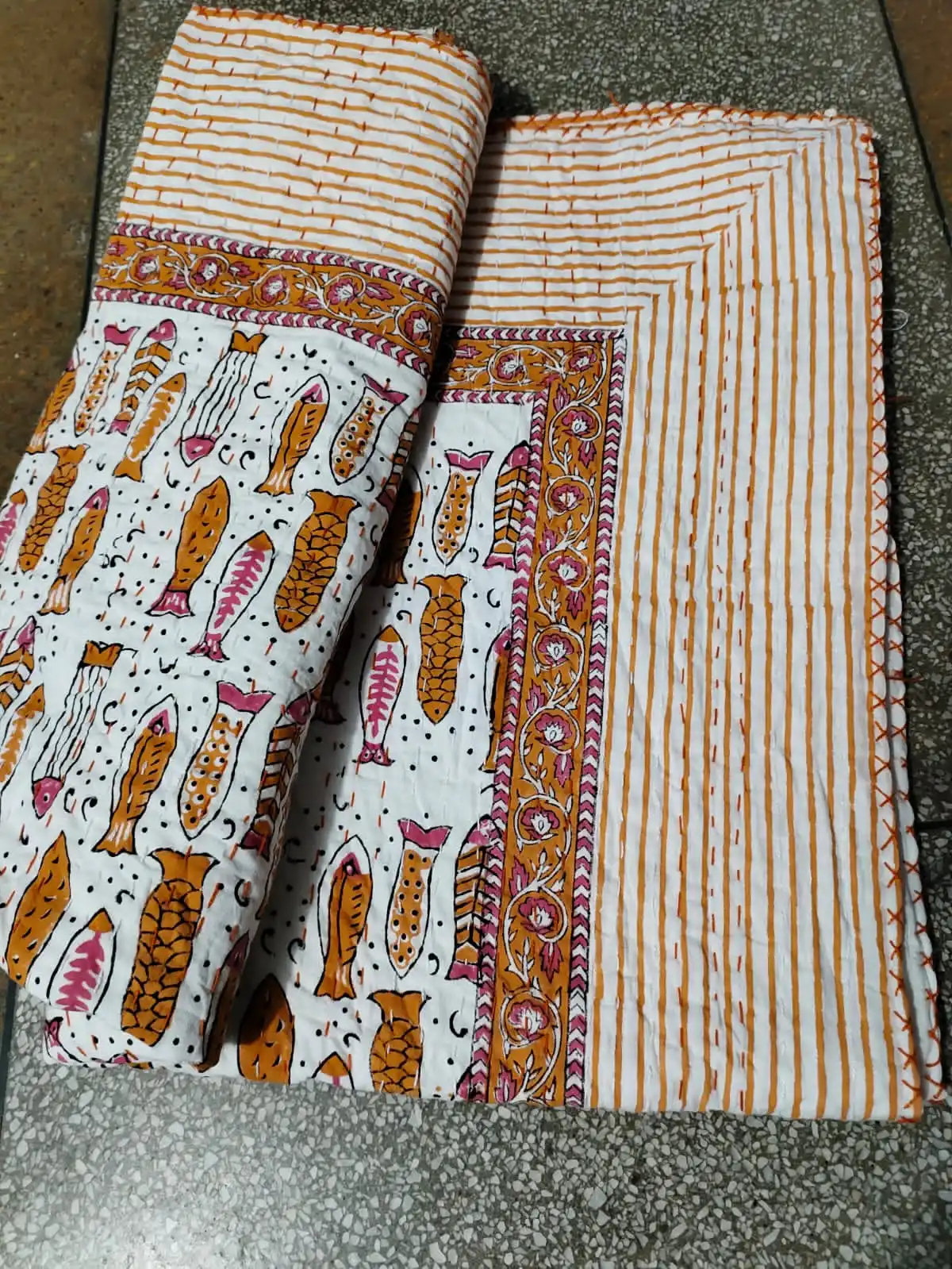 Wholesale Kantha Quilt 100 Cotton Kantha Throw Blanket Hand Stitched