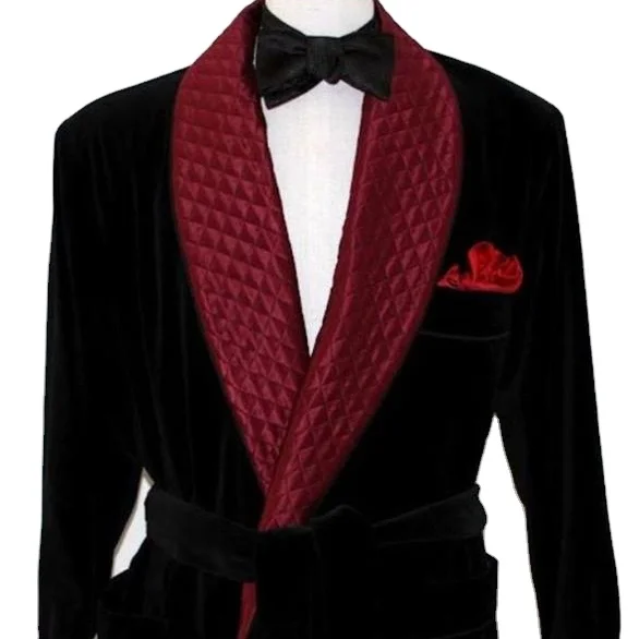 Caversham Smoking Jacket Green Velvet Material Custom Made Smoking