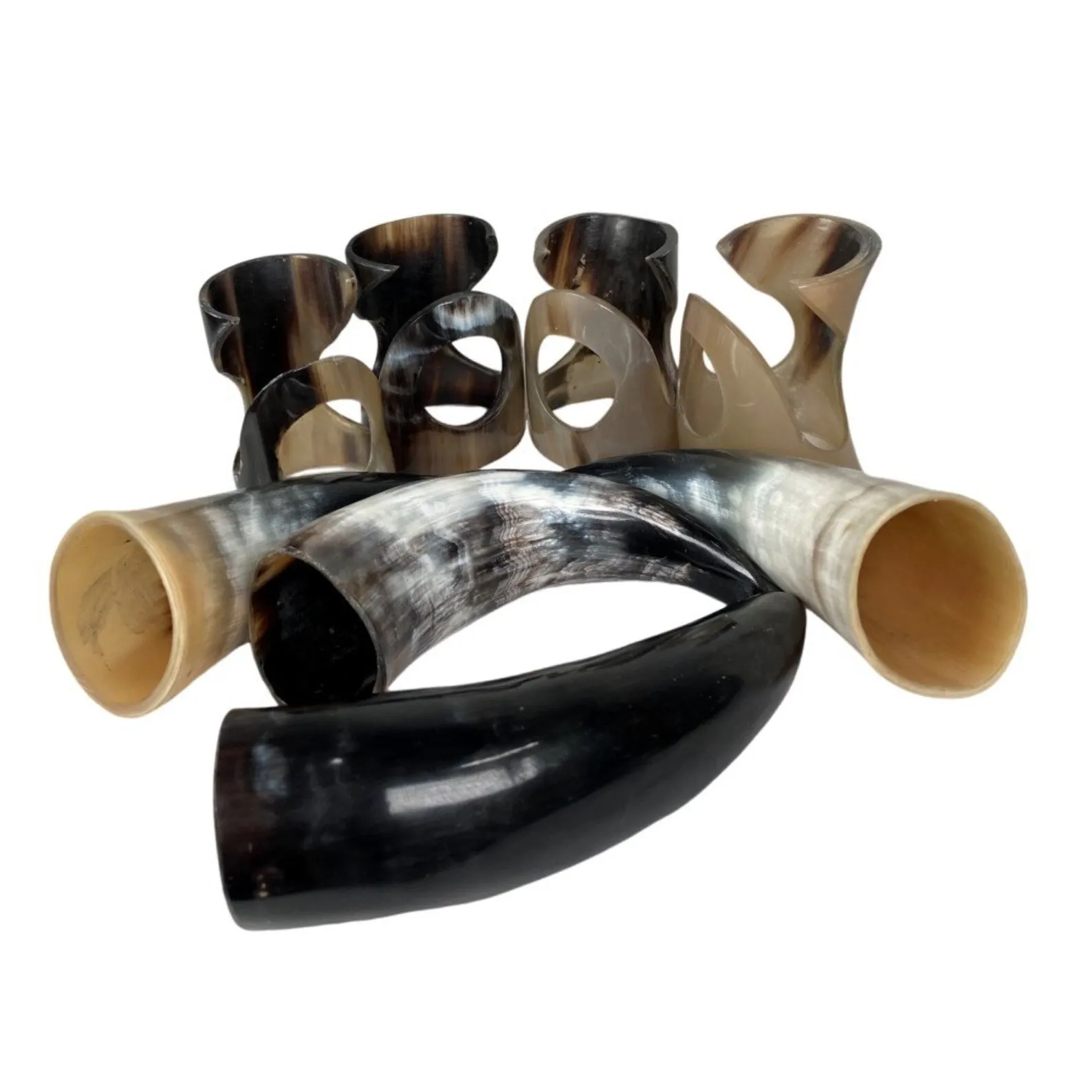 Genuine Viking Drinking Horn With Iron Stand Drinking Horn Carved Agate