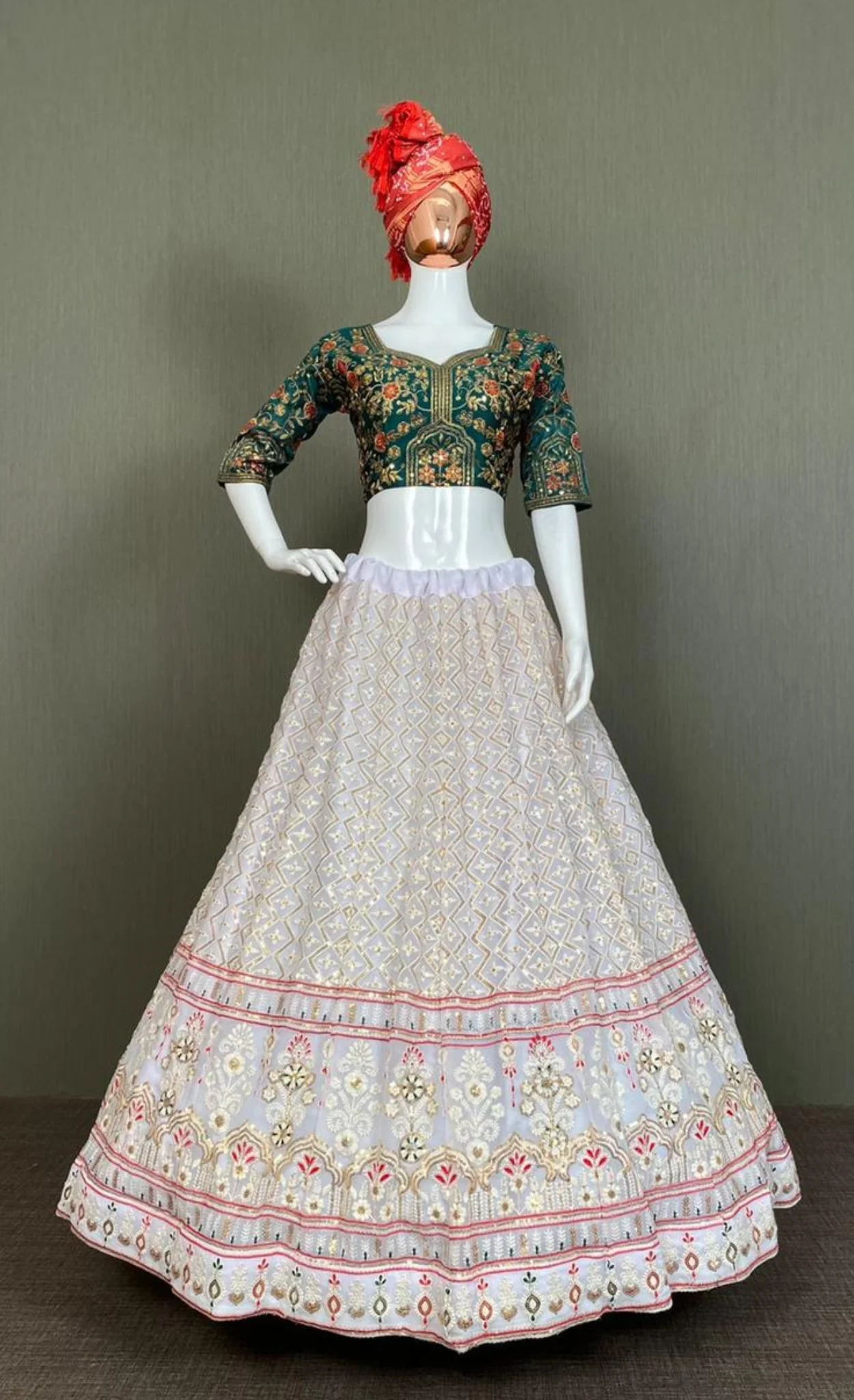 Digital Printing Lehenga Choli For Ladies Navratri Wear Manufacturer ...