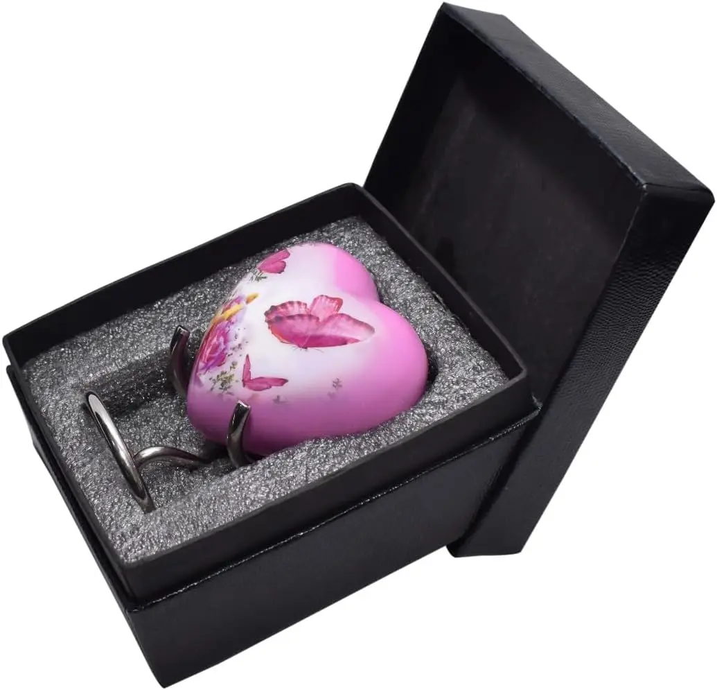 TWO Silver Cross/ Cremation Urn Keychain w/Velvet Pouch