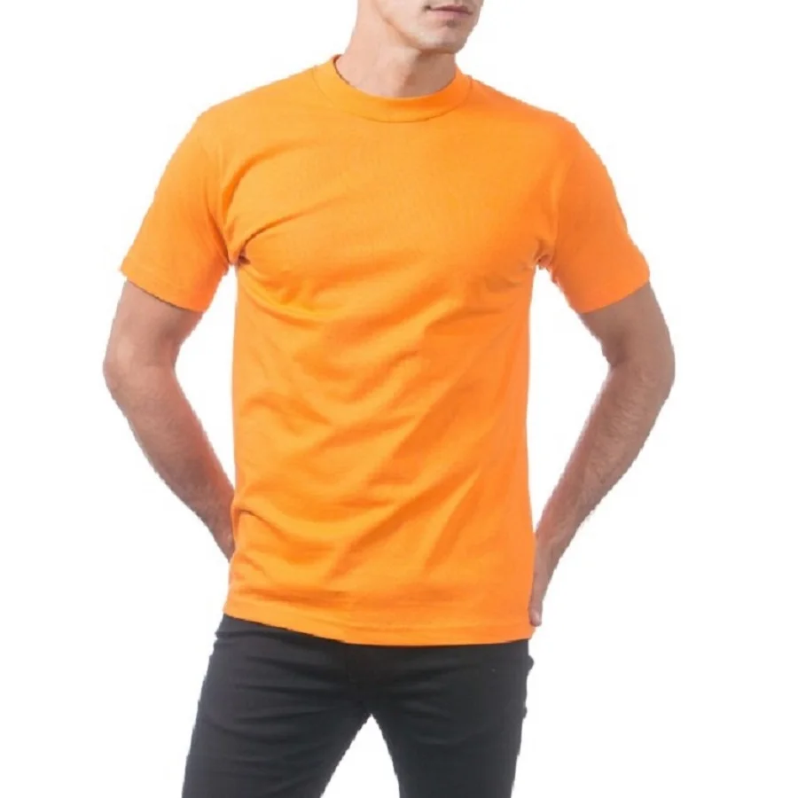 100 Cotton Men Tee Shirt Short Sleeve Round Neck Solid Factory