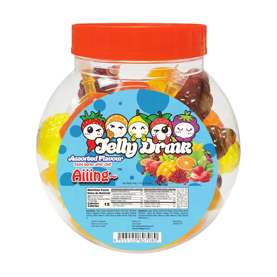 Aiiing Fruit Jelly Drink Tik Tok Fruit Shaped Jelly 40g X 30 Pcs X 8