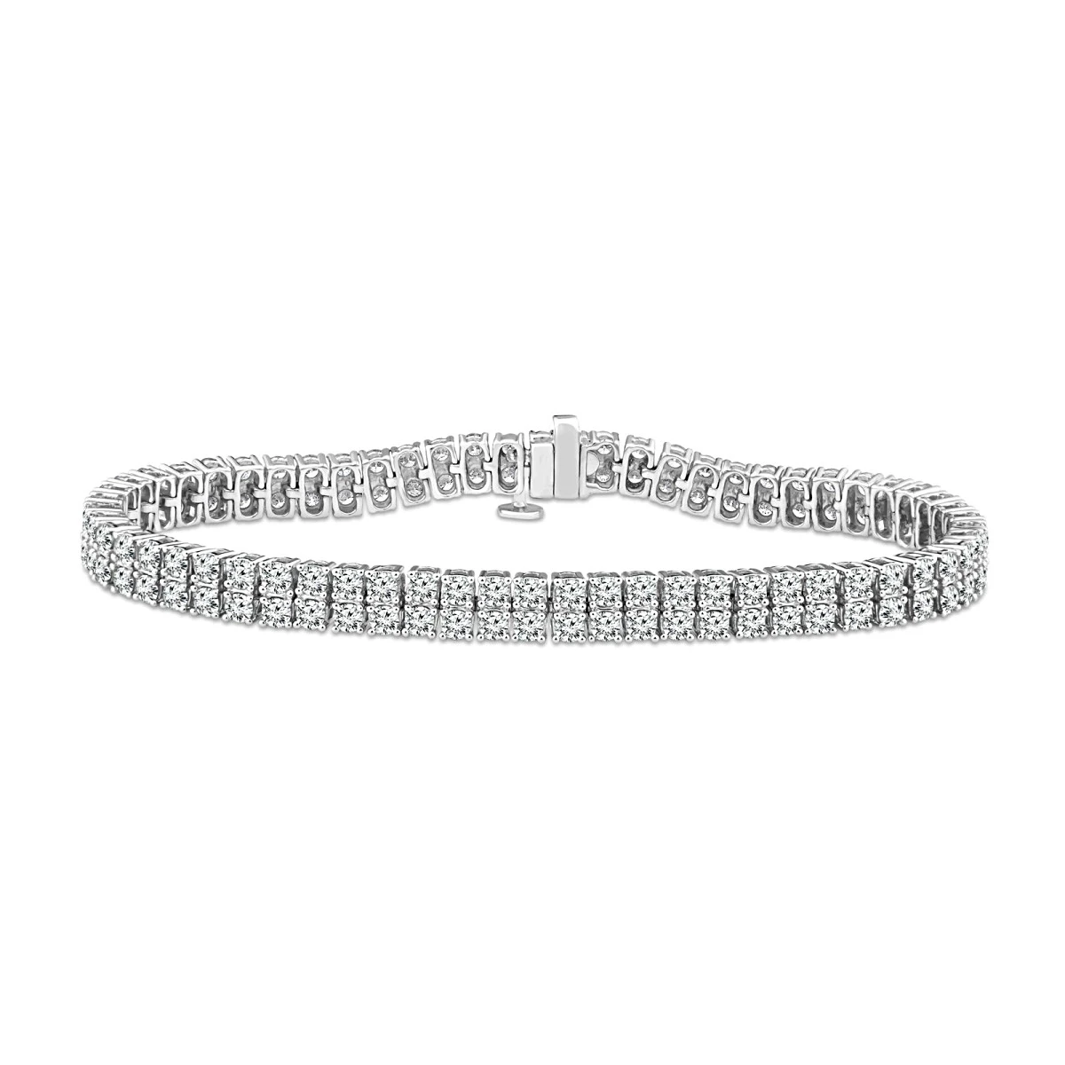 Diamond Oval Bracelet In 14k Yellow Gold With White Rhodium | Elegant ...