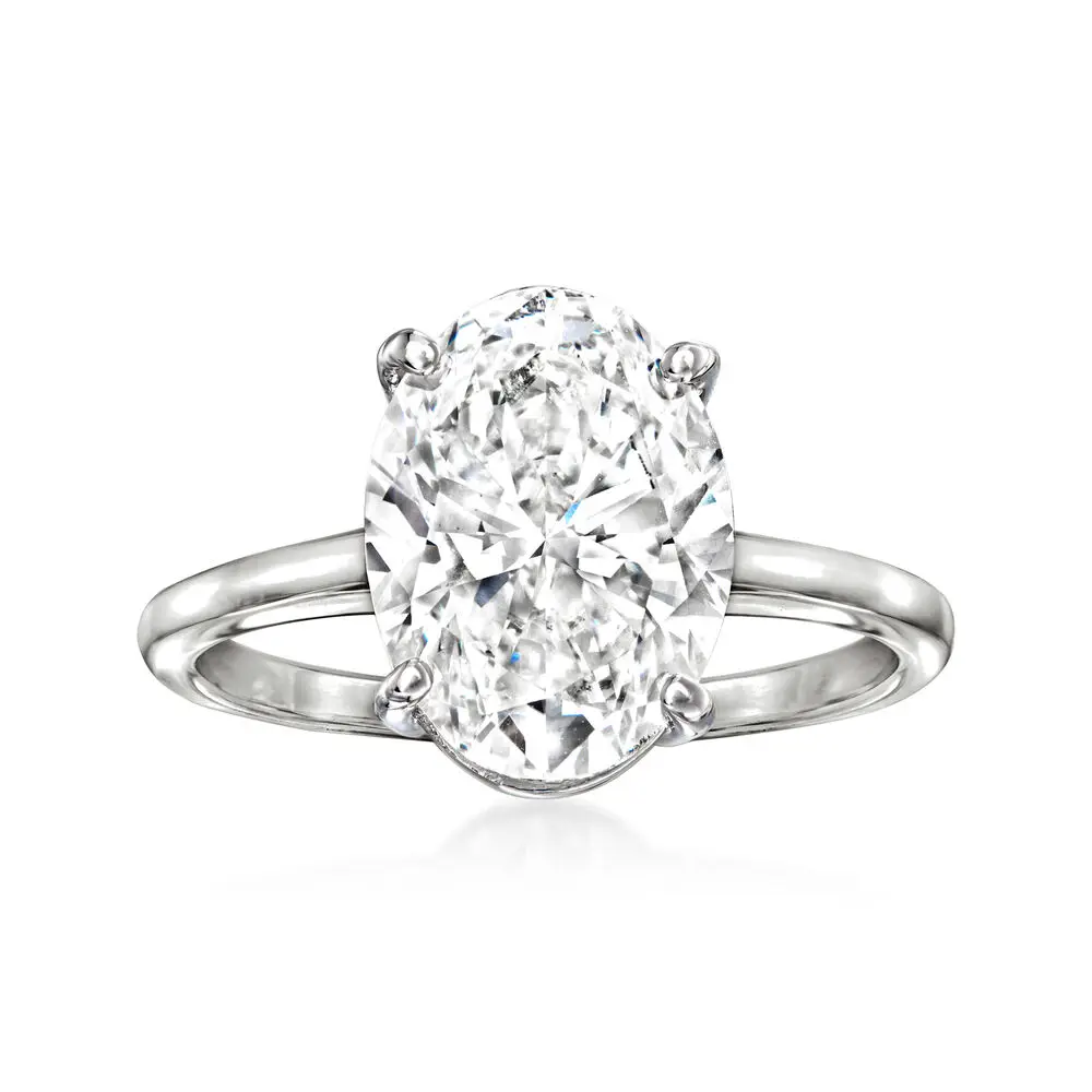 Oval-cut Lab-grown Diamond 14k White Gold Ring | Exquisite Diamond ...