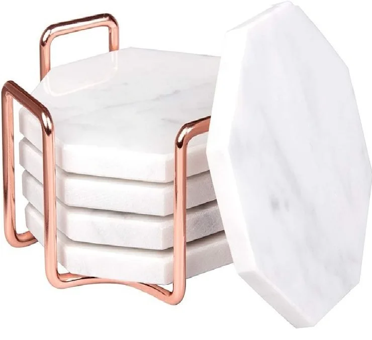 White Marble Luxury Modern Design Coaster Home Table Cup Mat Soft Pvc