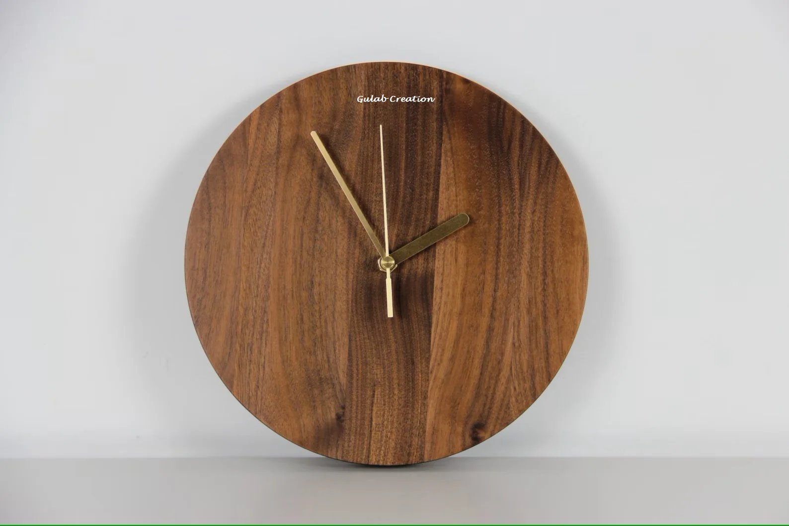 Handcrafted Round Acacia Wood Wall Clock Rustic Natural Wooden ...