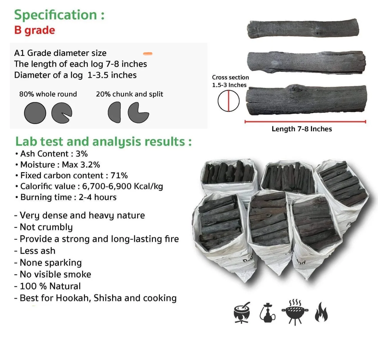 Premium Hardwood Charcoal From Thailand For Industry High Grade Quality
