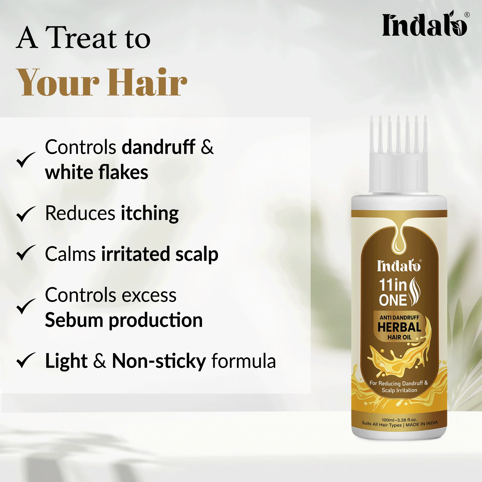 Herbal Hair Oil For Reducing Dandruff & Scalp Irritation Hair Oil With ...