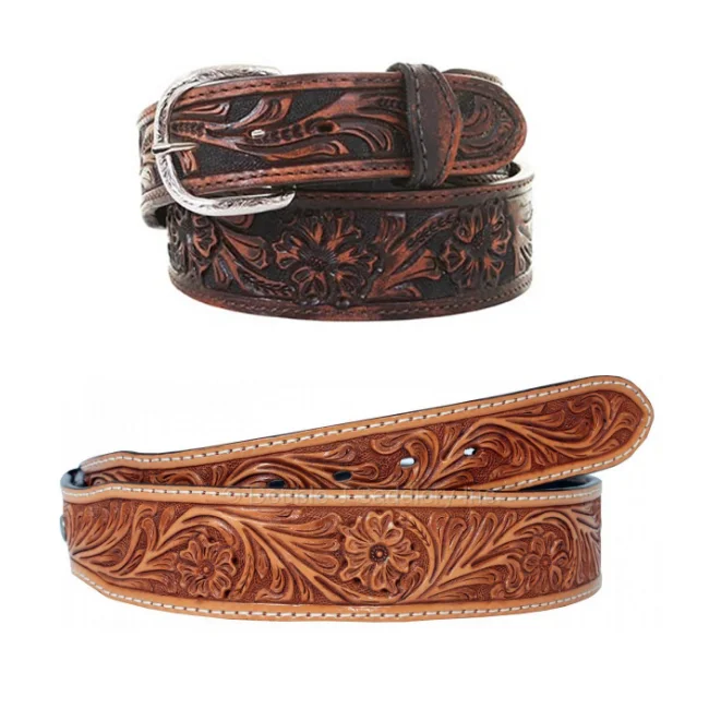 Genuine Leather Cowboys Belts Tooling Western Ride Girl Craft Fashion