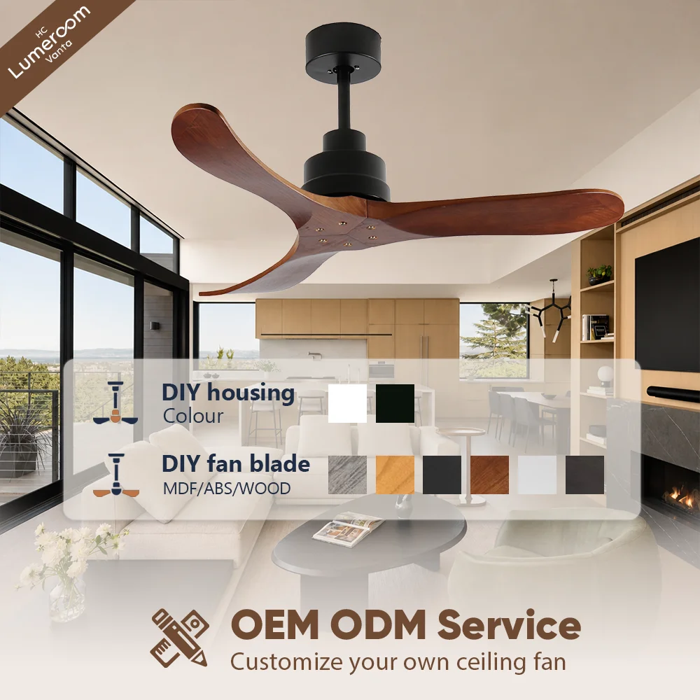 Ceiling Fan, 35W(0.05hp), Solid Wood + Metal - detail 6