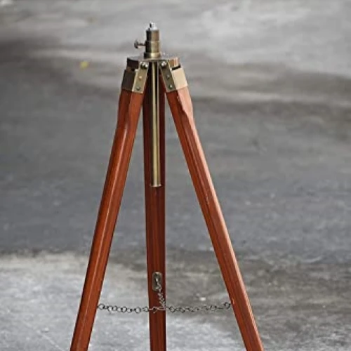 Antique Wooden Tripod Floor Lamp Stand Without Shade And Bulb Bedroom