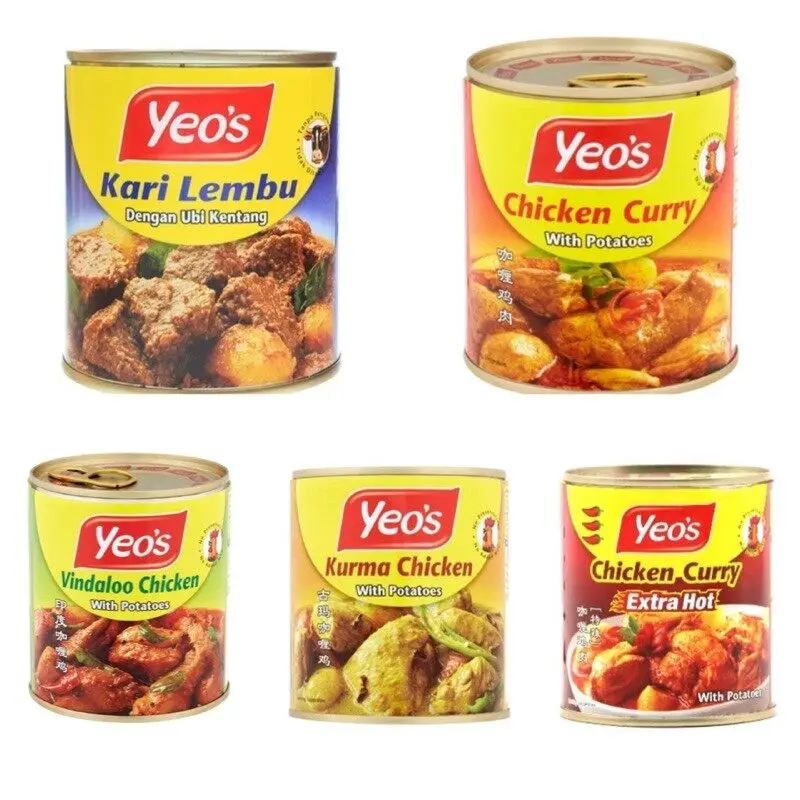 Ready To Eat Can Food (rendang / Vindaloo / Curry / Beef / Potato) Variety Flavors Instant Meat
