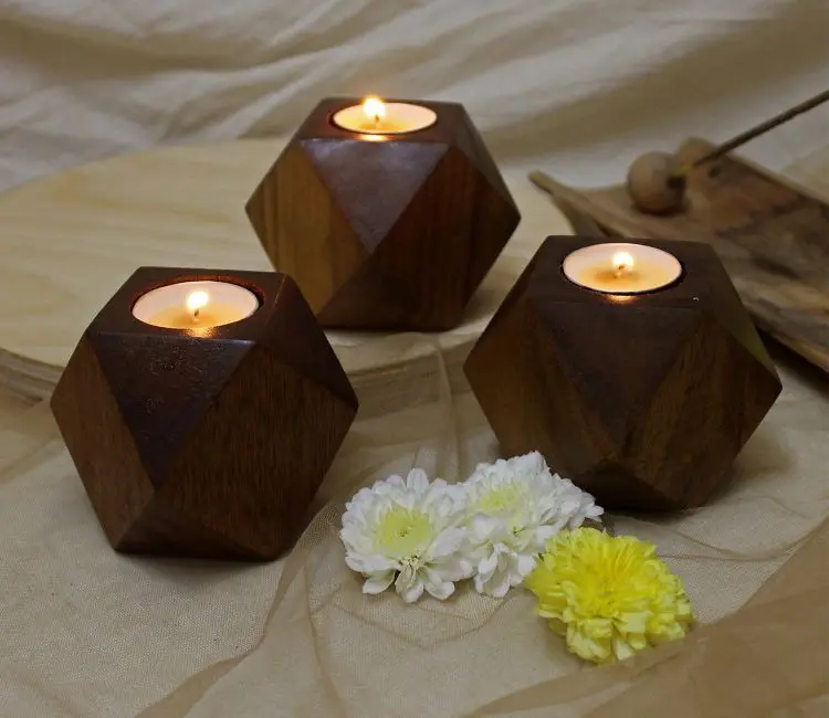 Wooden Candle Holder Rustic Driftwood Tealight Candle Holder Room