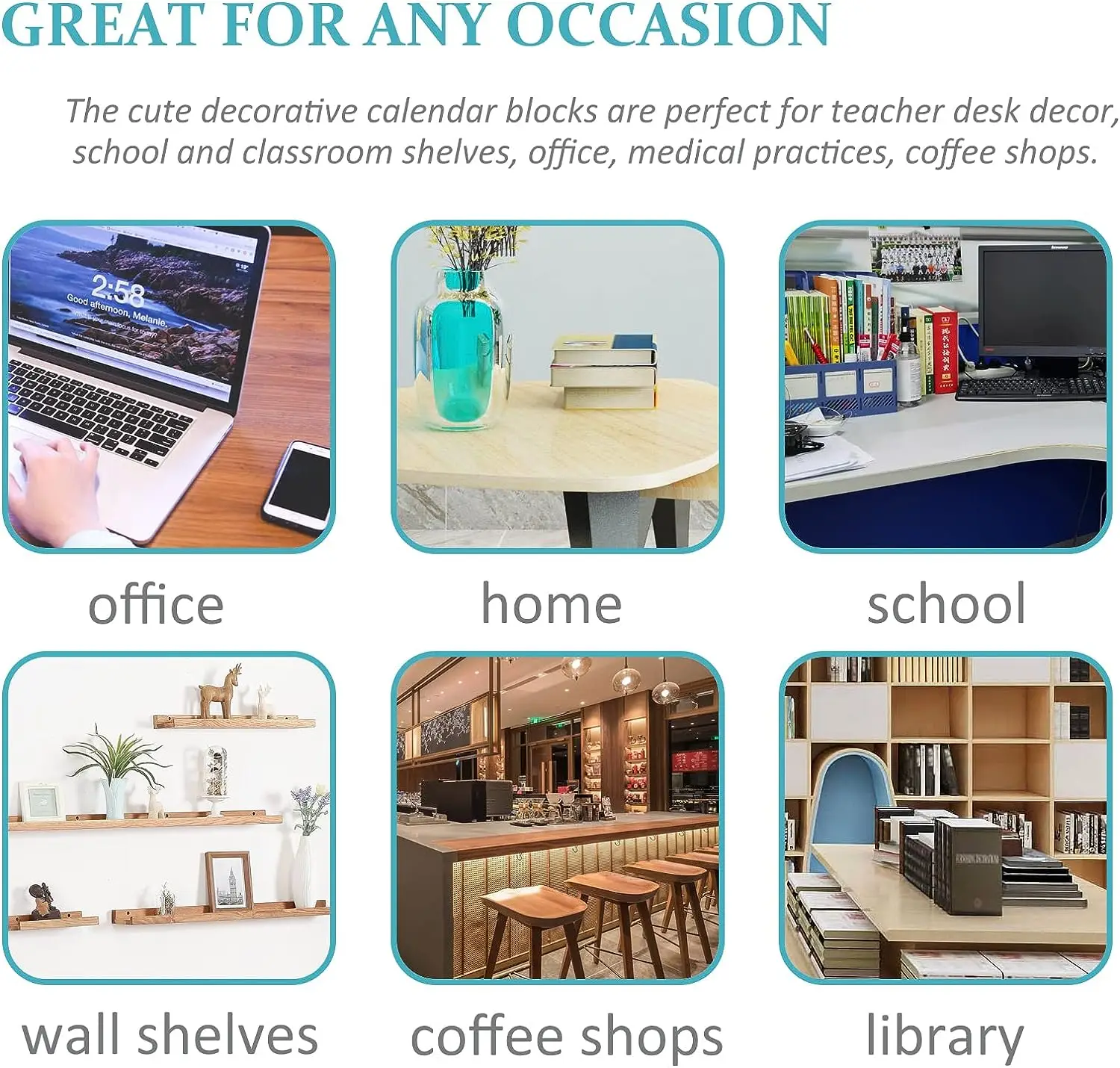 Desk Calendar 20232024 Wooden Block Perpetual Calendar Month Date