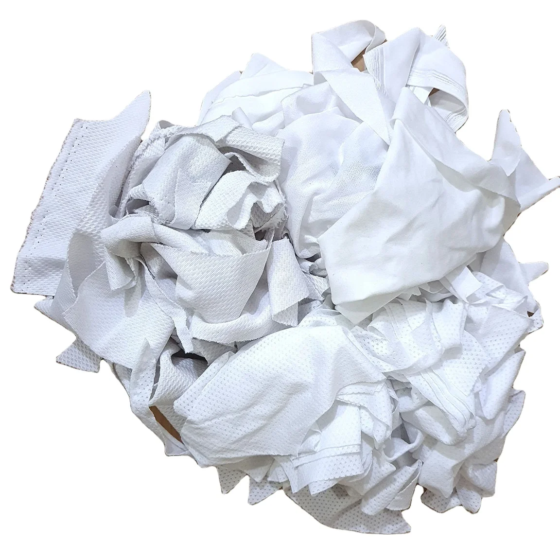 White Polyester Knit Fabrics Waste Clean A Grade Garment Factory Waste For Recycle From