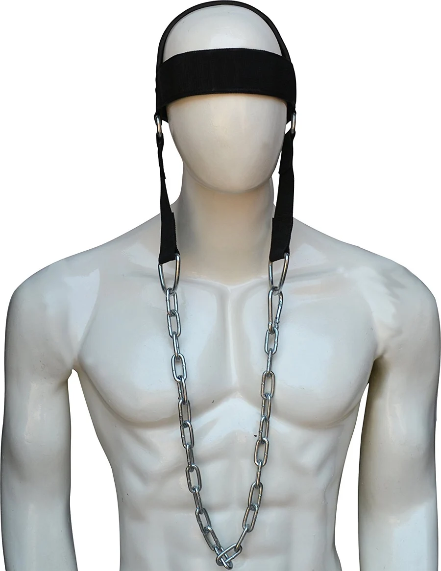 2023 Head Harness Gym Workout Head Harness Neck Exerciser With 30" Heavy Duty Steel Chain