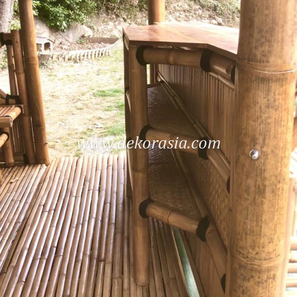 Bamboo Gazebo With Bar For Home Garden Decoration Natural Bamboo Gazebo