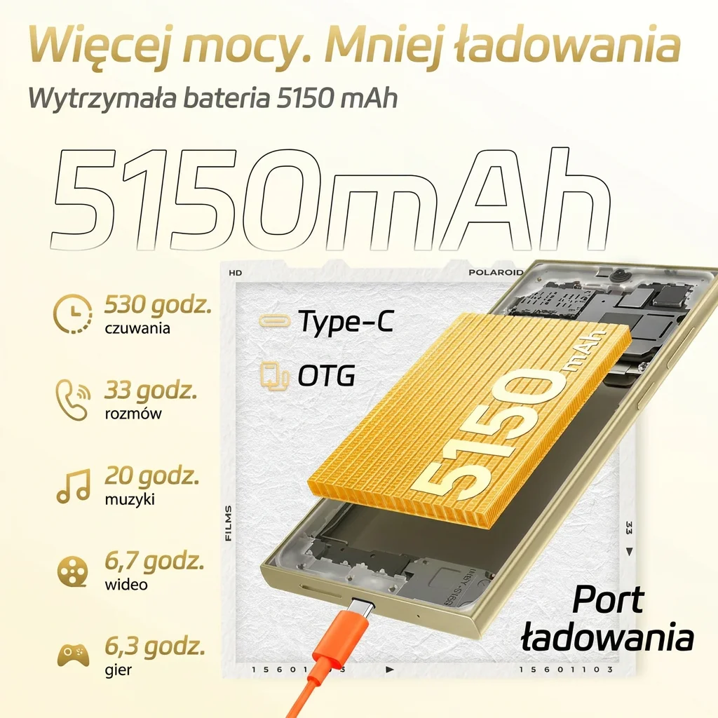 Wytrzymała bateria 5150 mAh
