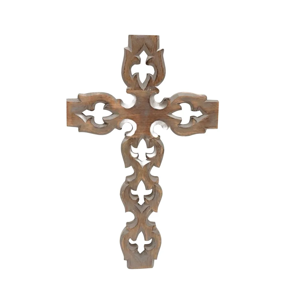 Personalized Jesus Christ Cross Wooden Handmade Carving Catholic Free 