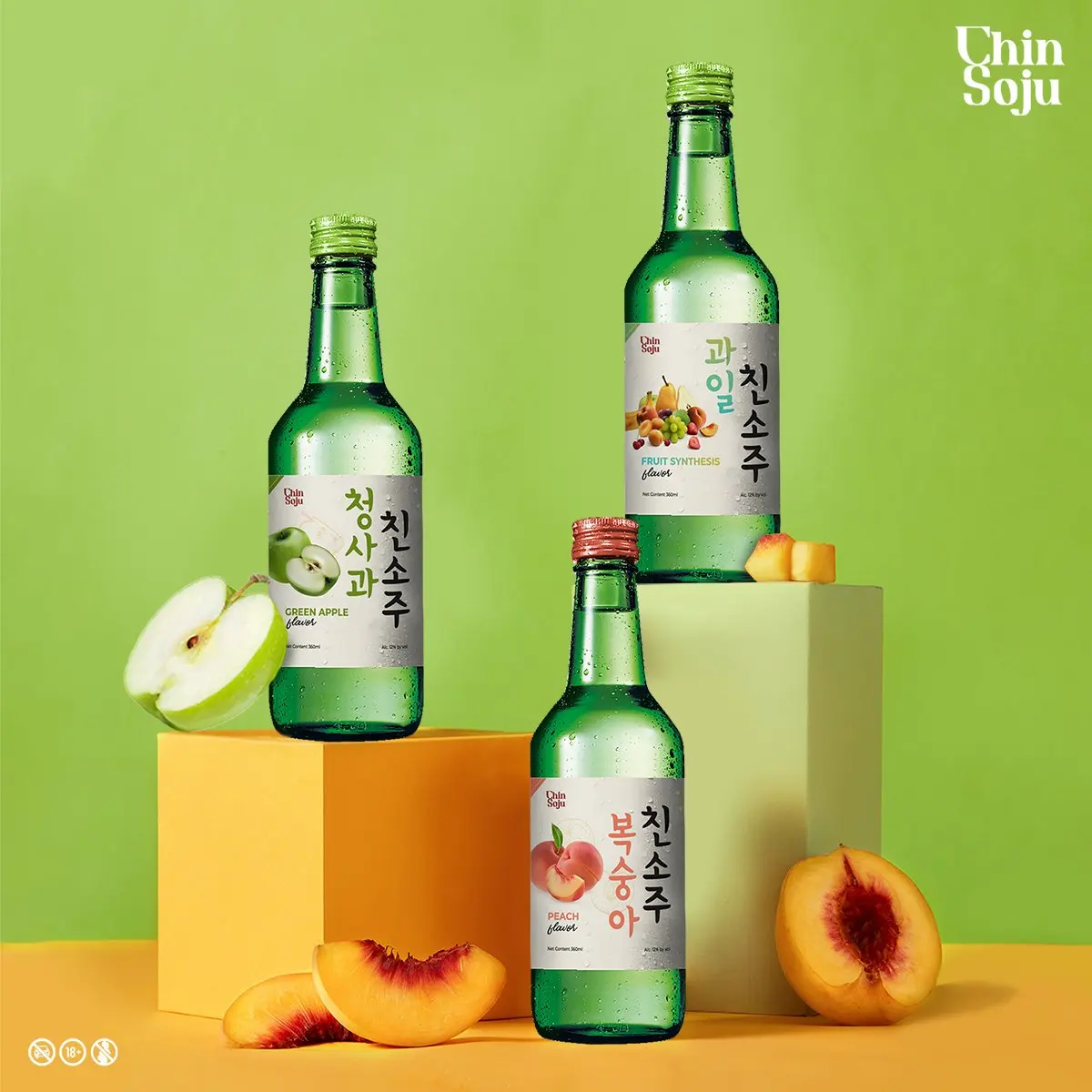 Chin Soju 360ml Korean Soju Fruit Flavours With Great Taste Competitive ...