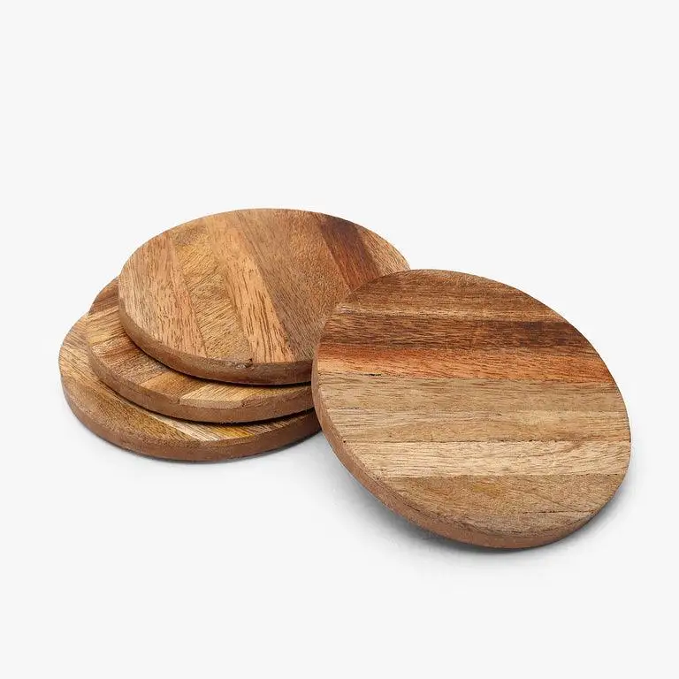 Wholesale Natural Wood Coasters Luxury Design High Durable Wooden