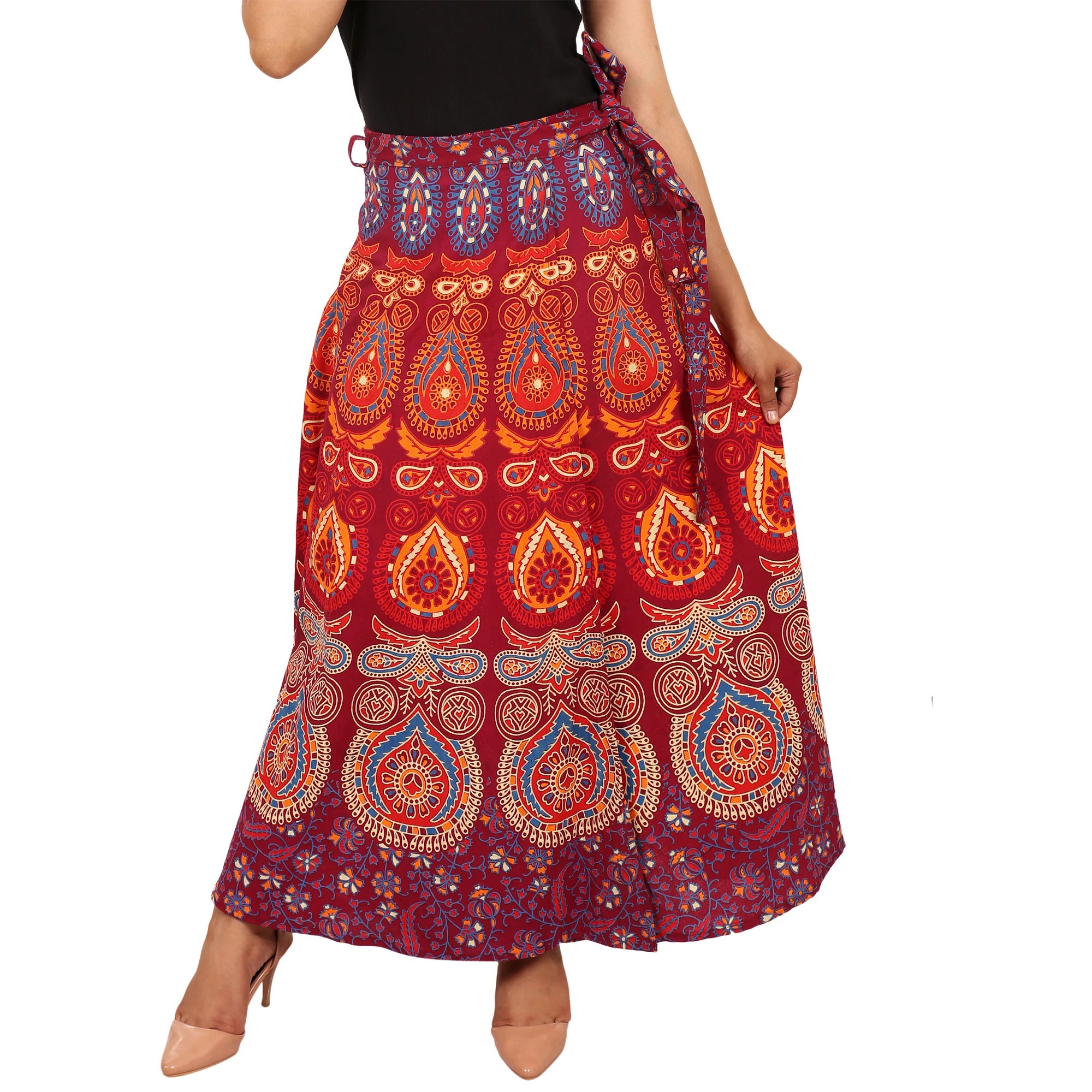 Mandala Print Jaipuri Indian Wrap Around Skirt Beach Skirt Wholesale ...