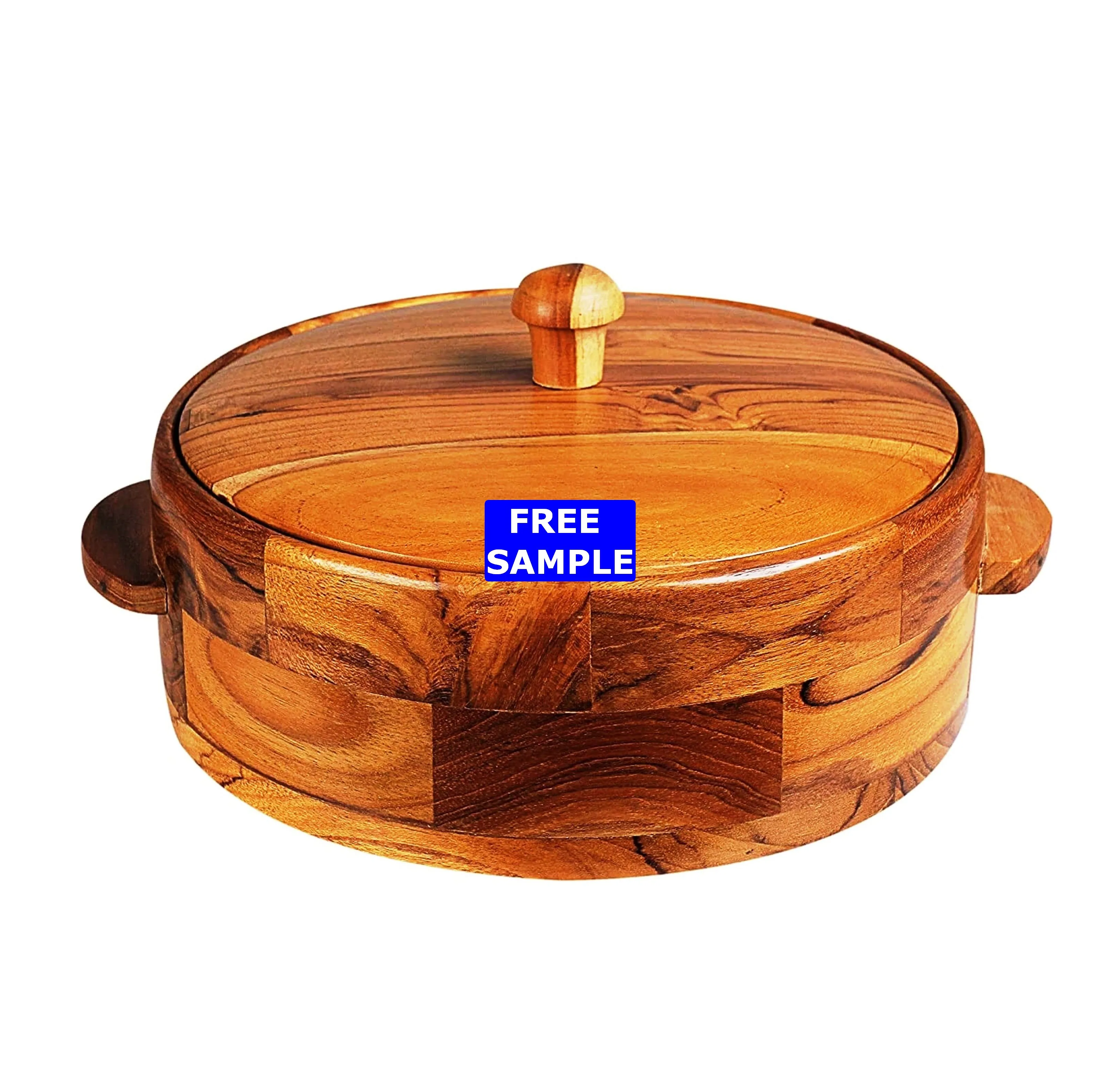 Wood Chapati Paratha Box Wooden Roti Box Dabba Striped Casserole 1 5 ...