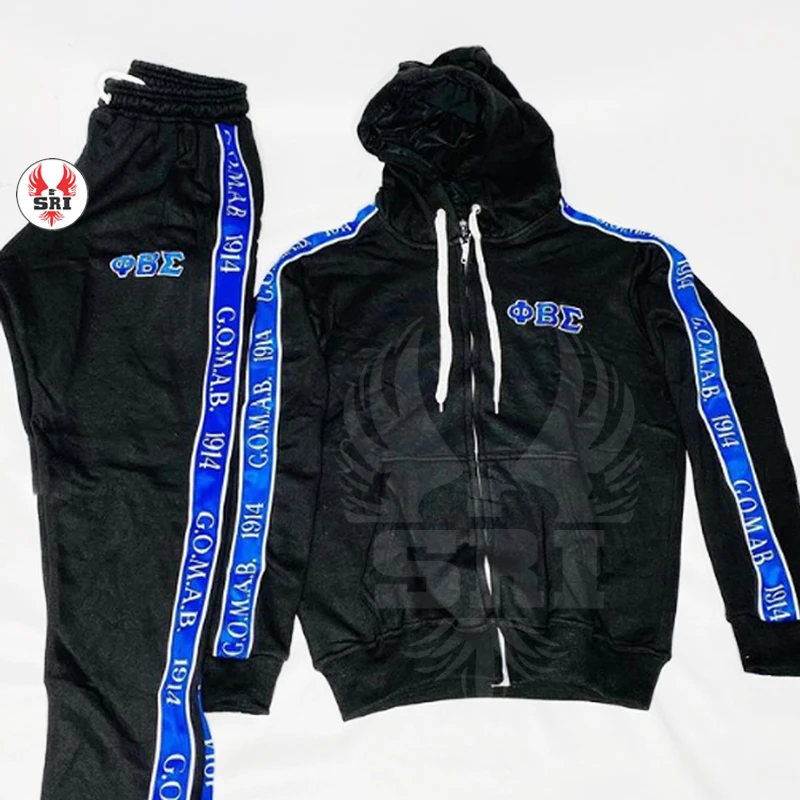 Phi Beta Sigma Fraternity Embroidery Men's Fleece Tracksuit | Pbs ...