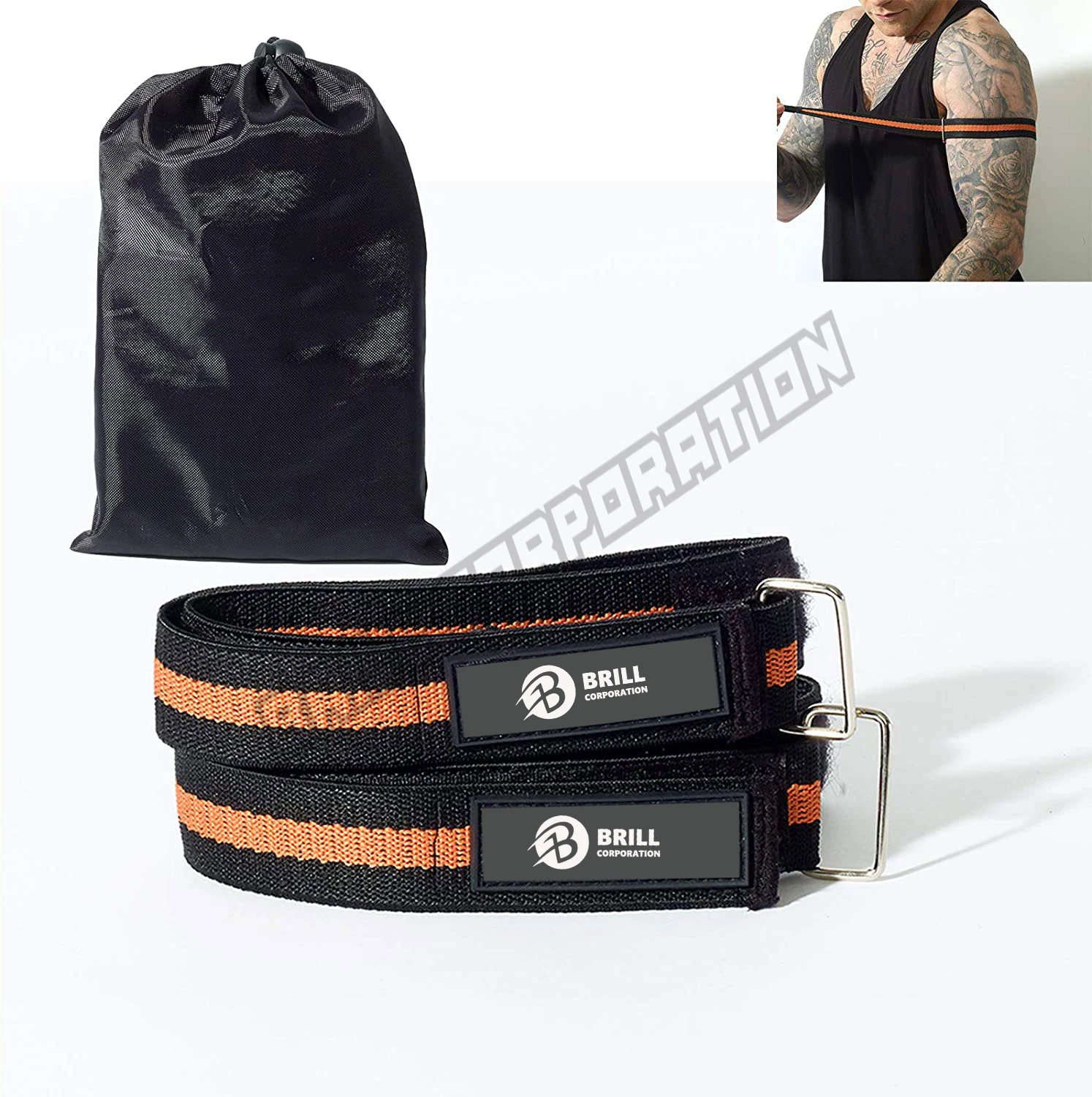 Bfr Band (blood Flow Restriction Bands In Pairs) For Arms Legs Training Muscle With Heavy Duty