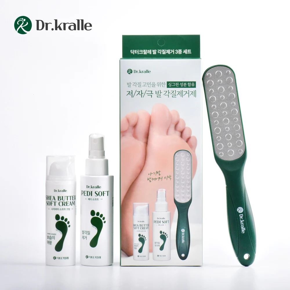 Made In Korea Dr. Kralle 3 Piece Foot Exfoliator Kit Foot Spray Foot