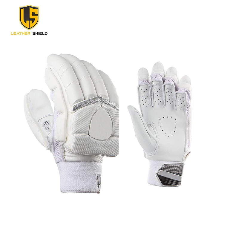 White And Black Customize Cricket Batting Gloves Wholesale Low Price Top Quality Cricket Gloves
