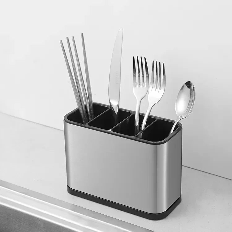 Stainless Steel Kitchen Storage Box Utensils Tools Gadgets Holder Stand