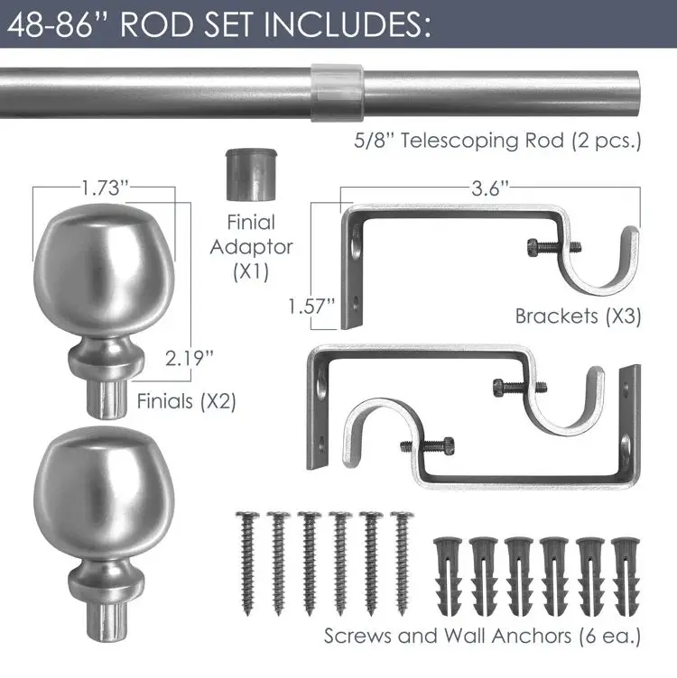 Creative Modern Curtain Rod with Bracket for Home Decor Window ...