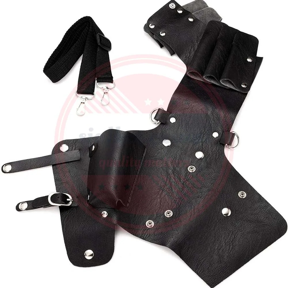 Hair Scissor Holster Leather / Pu Waist Belt Pouch For Combs Scissors Salon Tools Holsters With
