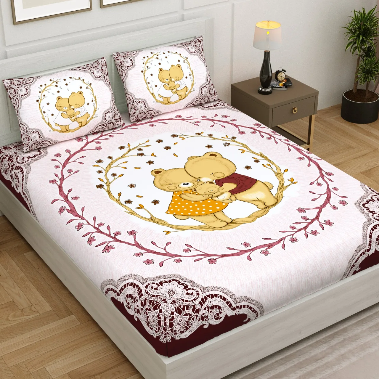 Hot Selling Cartoon Design Kids Bedsheets Made Of 100 Cotton Bed