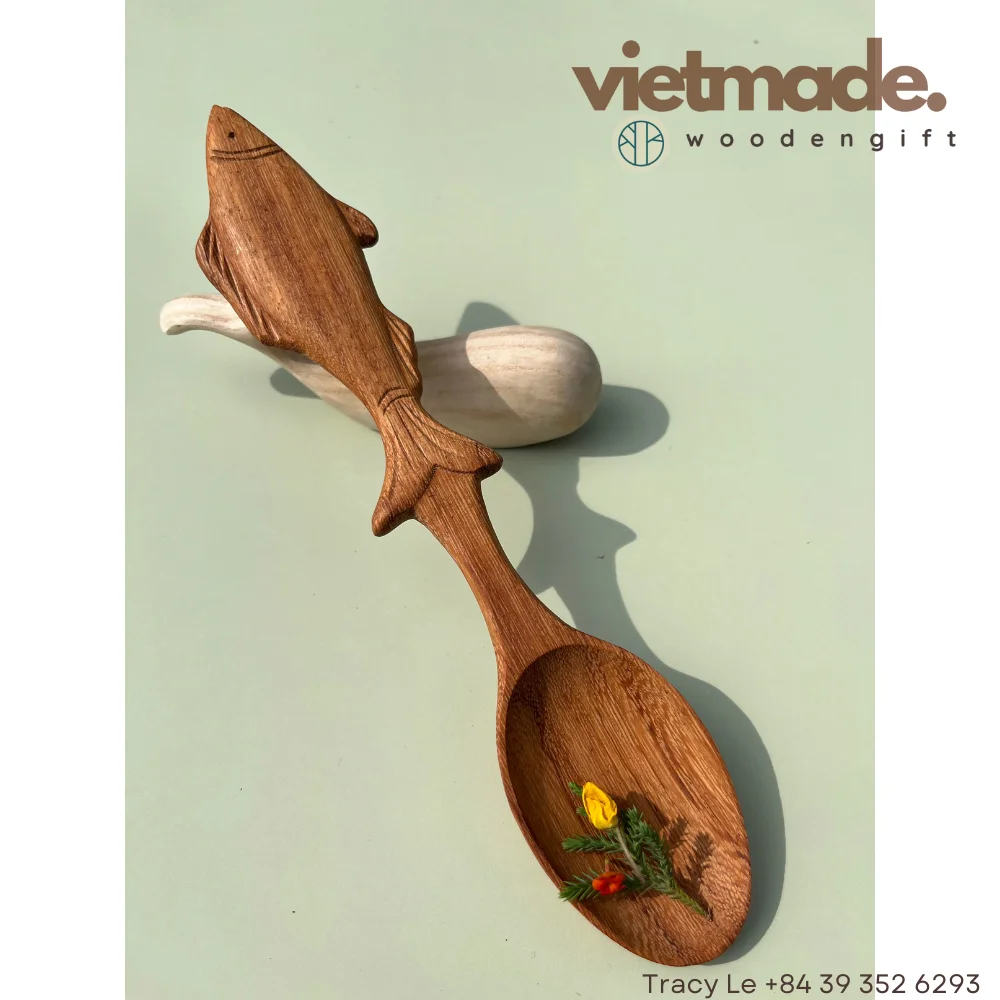 Fish Shape Wooden Rice Spoon - Wooden Spatula – 194 Craft House