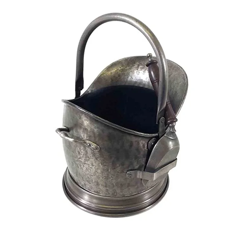Iron Ash Bucket With Lid Coal Bucket For Fireplace Fire Pits Burning