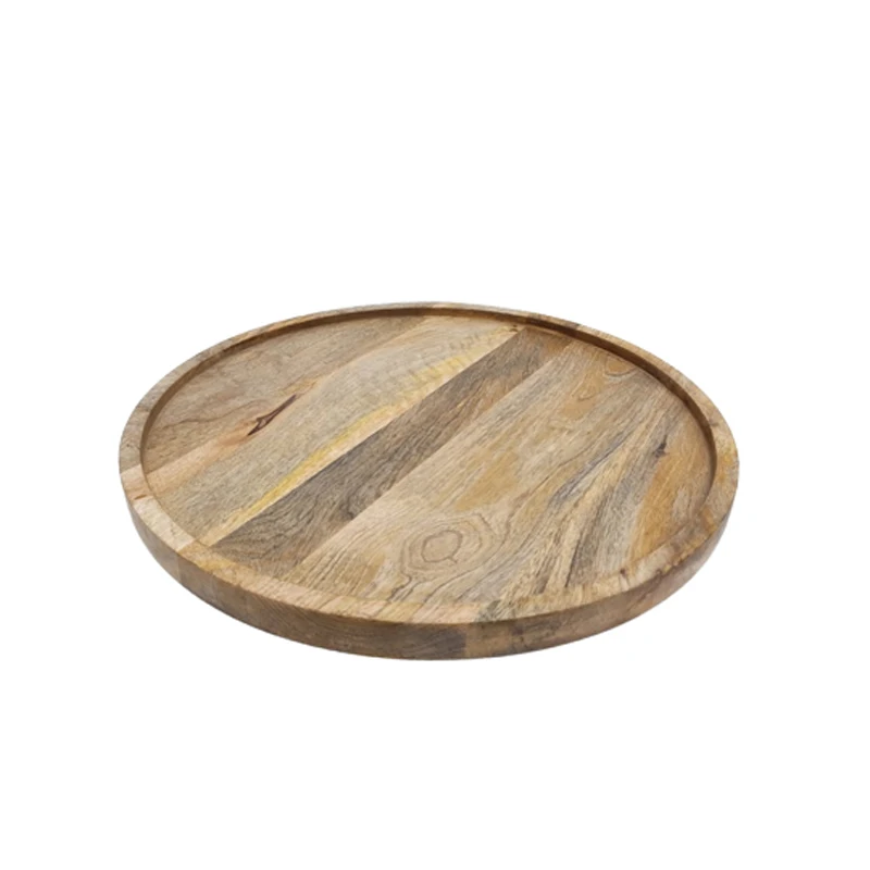 Serving Mango Wood Round Plate Natural Colour Server Ware Plate For