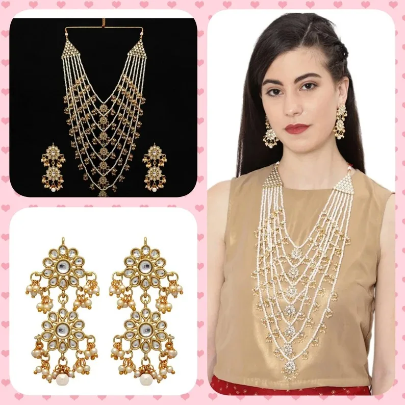 Jmc Kundan Necklace Kundan Indian Jewellery Rani Har 7 Bridal Wedding