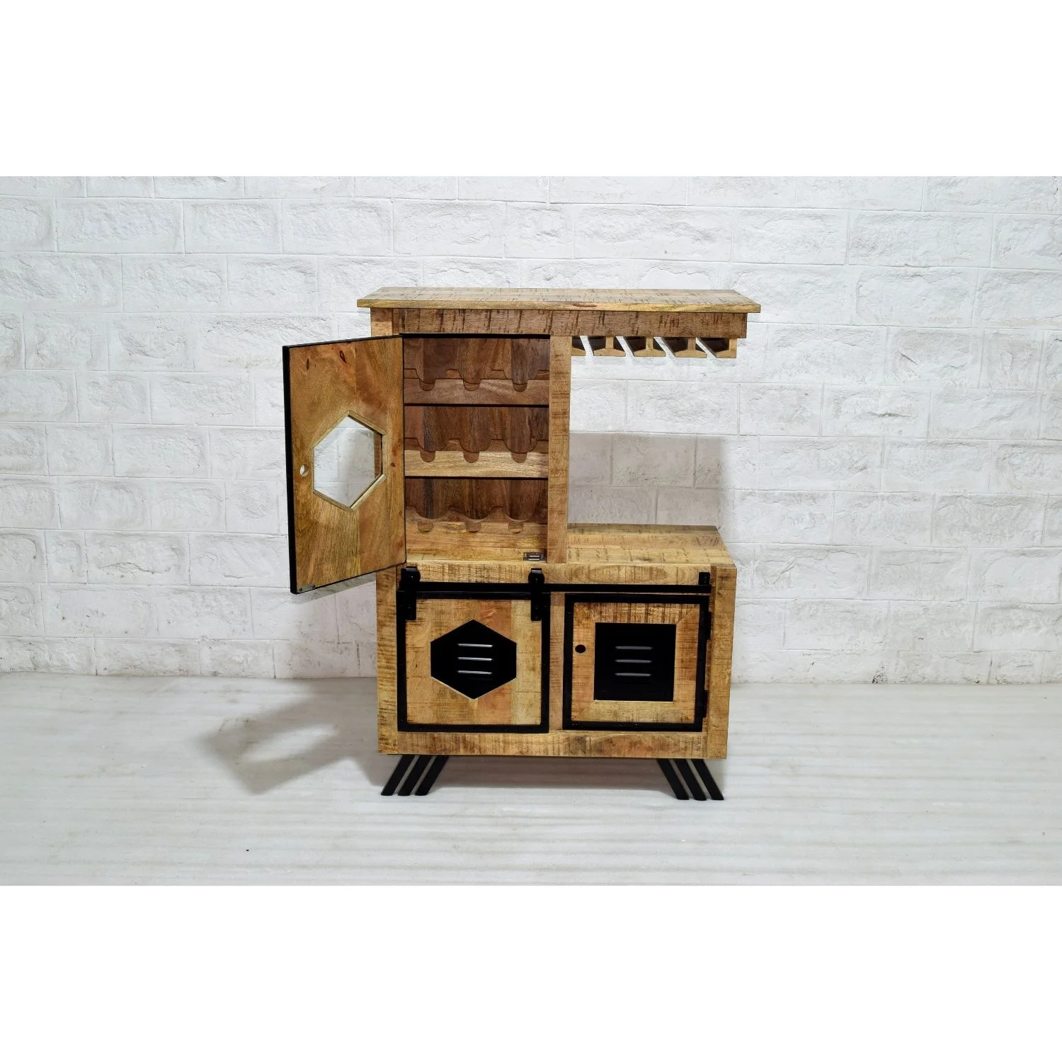 Modern Industrial Style Mango Wooden Home Bar Buy Home Bar