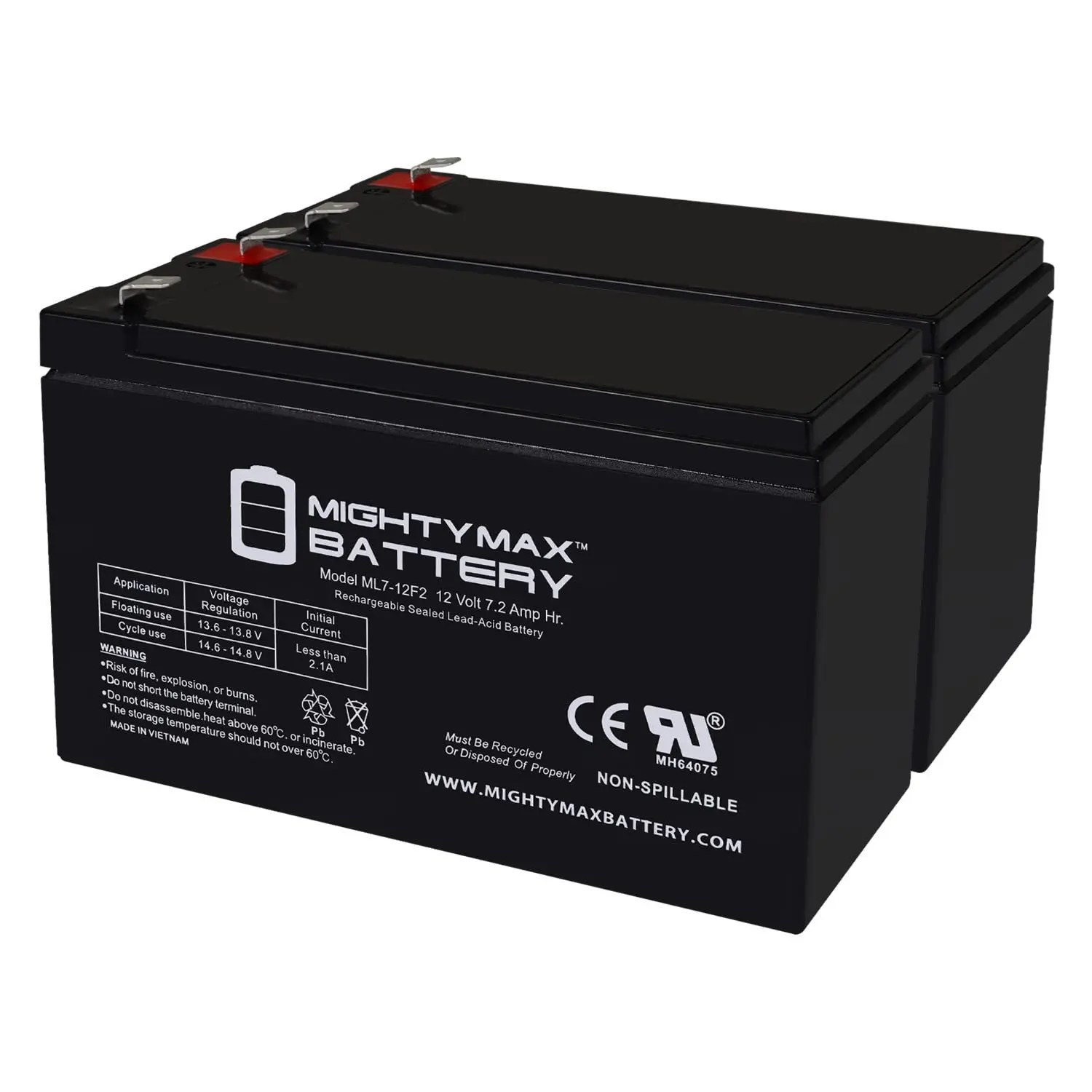 Mighty Max 12V 7Ah F2 Battery