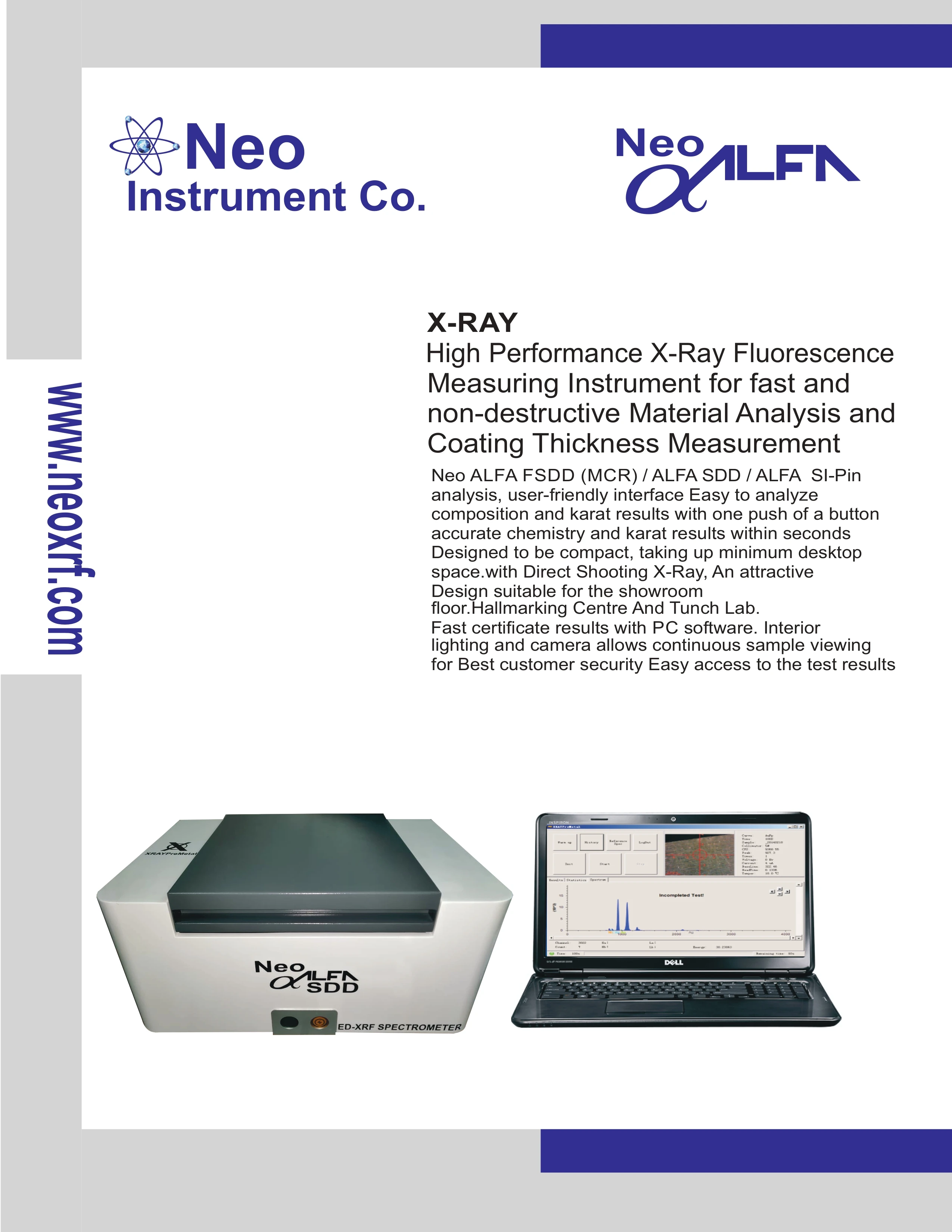 Xrf Metal Analyzer X Ray Gold Tester/spectrometers For Gold Silver