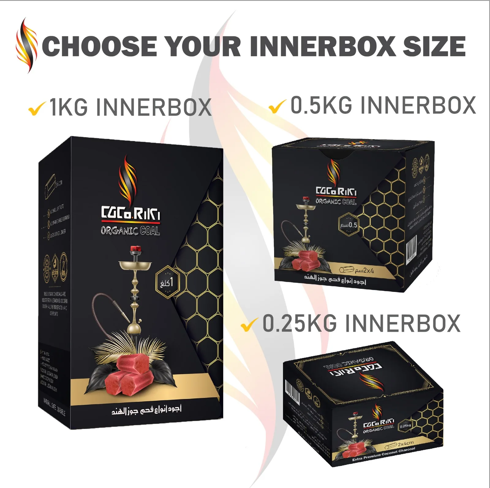 Cocoriki Pure Coconut Shell Charcoal Briquette For Shisha Hookah