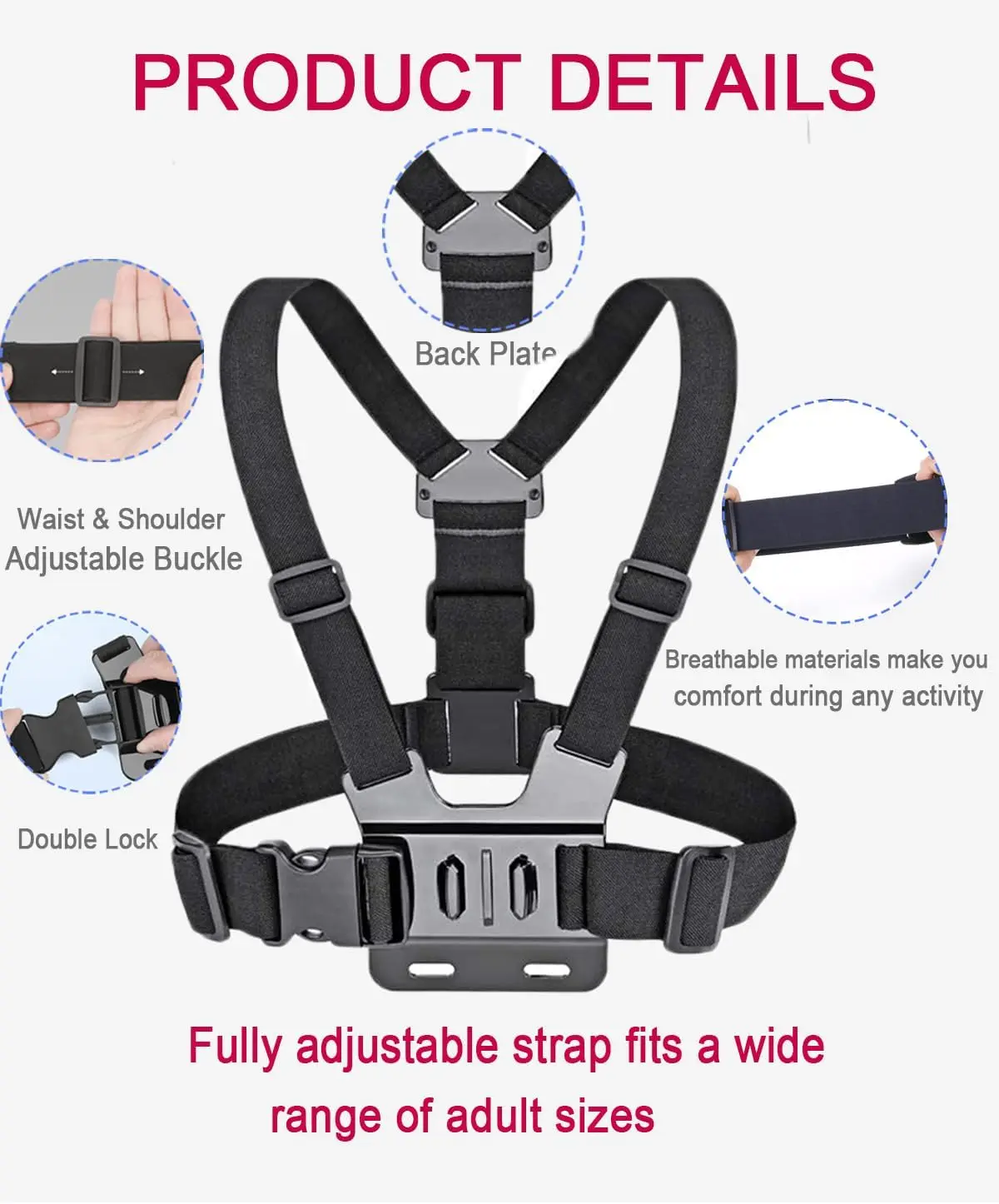 Mobile Phone Chest Mount Strap Harness Mount Head Strap Holder Kit For ...